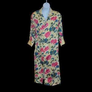 Vintage Victoria's Secret Gold Label Robe Housecoat Women Sz M/L Satiny Floral